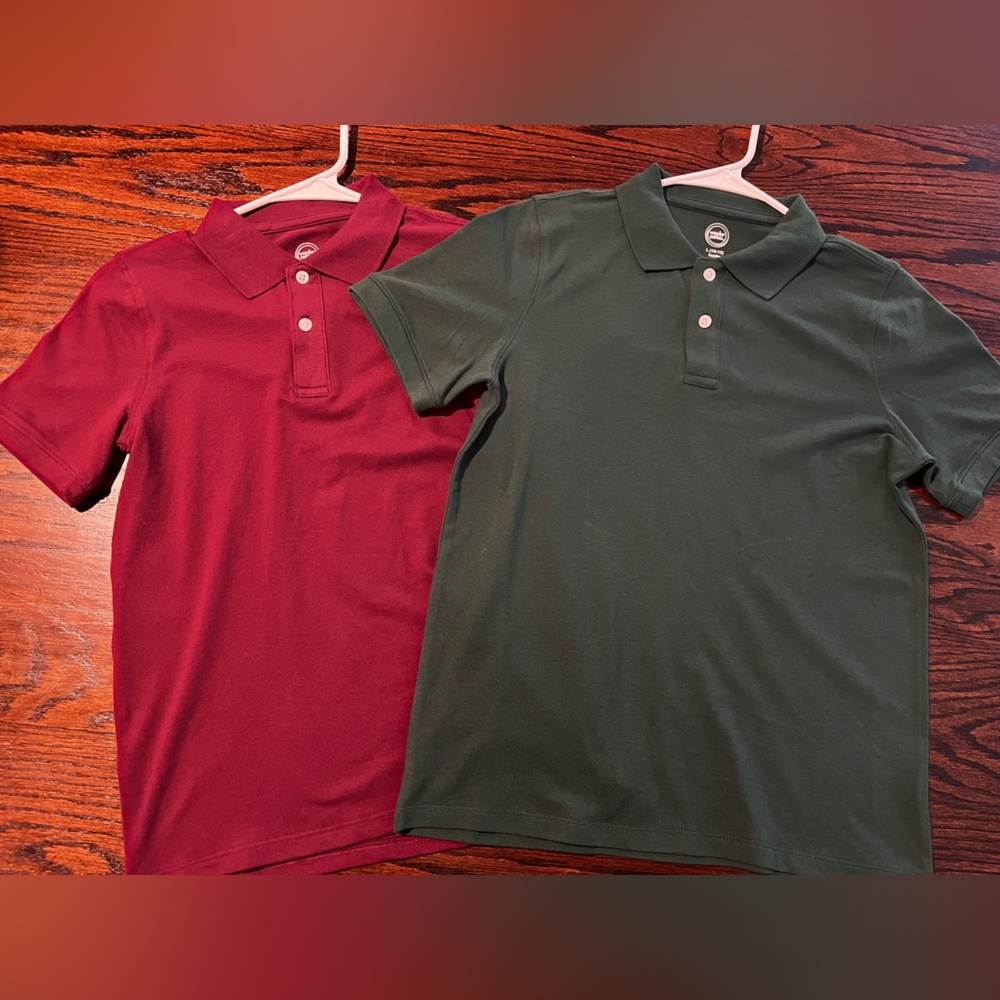 Maroon and Green Polo Shirts